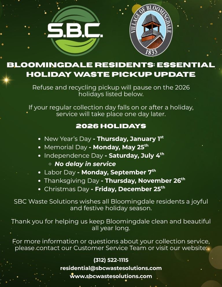 SBC Holiday Schedule 2026